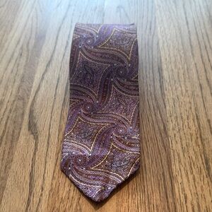Robert Talbott Purple and Gold Paisley Silk Tie